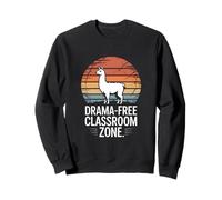 Drama-Free Classroom Zone Llama Retro Sweatshirt