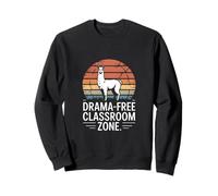 Drama-Free Classroom Zone Llama Retro Sweatshirt