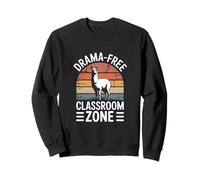Drama-Free Classroom Zone Llama Retro Sweatshirt