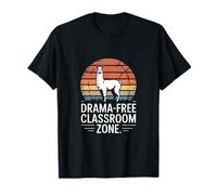 Drama-Free Classroom Zone Llama Retro T-Shirt