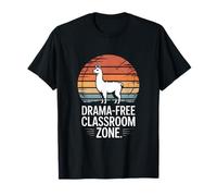 Drama-Free Classroom Zone Llama Retro T-Shirt