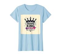 Drama King But Worth It Crown Graphic Tee T-Shirt, Women, Baby Blue, XS