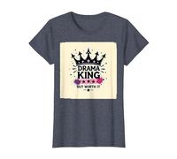 Drama King But Worth It Crown Graphic Tee T-Shirt, Women, Heather Blue, XXL