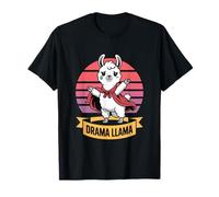 Drama Llama Cute Funny Humor Cartoon Design T-Shirt