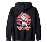 Drama Llama Cute Funny Humor Cartoon Design Zip Hoodie