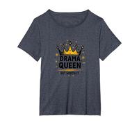 Drama Queen But Worth It Crown Funny Sassy Quote T-Shirt, Women's Plus, Heather Blue, 4X