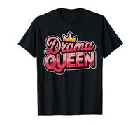 Drama Queen Graphic Bold Pink Lettering Teens Women Girls T-Shirt