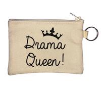 Drama Queen Minimalist Crown Graphic Key Chain Coin Purse Beige