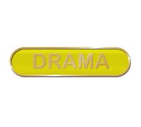 Drama School Bar Badge - 45mm x 10mm - Enamel on Metal - Safety Pin Fixing - Epoxy Coating (YELLOW)