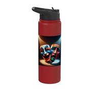 Drama Theater Masks Comedy and Tragedy Stainless Steel Insulated Water Bottle