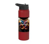 Drama Theater Masks Comedy and Tragedy Stainless Steel Insulated Water Bottle