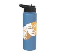 Drama Theater Masks Comedy and Tragedy Stainless Steel Insulated Water Bottle