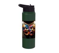 Drama Theater Masks Comedy and Tragedy Stainless Steel Insulated Water Bottle