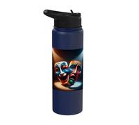 Drama Theater Masks Comedy and Tragedy Stainless Steel Insulated Water Bottle