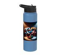 Drama Theater Masks Comedy and Tragedy Stainless Steel Insulated Water Bottle