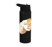 Drama Theater Masks Comedy and Tragedy Stainless Steel Insulated Water Bottle