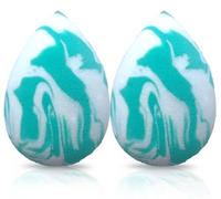 Dramaflage Marble Beauty Blender 2-Pack, Latex-Free Makeup Sponge for Foundation, Concealer & Powder - Dual-Use Wet & Dry, Soft Foam, Water-Drop Shape