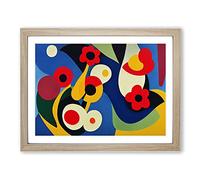 Dramatic Abstract Flowers Framed Print | A3 Oak Framed Wall Art | Ready to Hang | Abstract Floral Picture | Living Room Bedroom Lounge Office