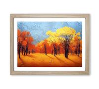 Dramatic Autumn Forest Framed Print | A4 Oak Framed Wall Art | Ready to Hang | Modern Landscape Picture | Living Room Bedroom Lounge Office