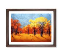 Dramatic Autumn Forest H1022 Framed Print for Living Room Bedroom Home Office Décor, Wall Art Picture Ready to Hang, Walnut A2 Frame (64 x 46 cm)