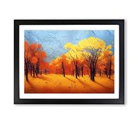 Dramatic Autumn Forest H1022 Framed Print for Living Room Bedroom Home Office Décor, Wall Art Picture Ready to Hang, Black A4 Frame (34 x 25 cm)