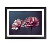 Dramatic Carnation Flowers Framed Print | A2 Black Framed Wall Art | Ready to Hang | Modern Floral Picture | Living Room Bedroom Lounge Office