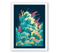 Dramatic Cloud Forms Modern Framed Wall Art Print A1 (84.1×59.4cm) White, Wall Decor for Living Room, Bedroom, Office & Home, Ready to Hang, Art Gift