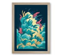 Dramatic Cloud Forms Modern Framed Wall Art Print A3 (42×29.7cm) Oak, Wall Decor for Living Room, Bedroom, Office & Home, Ready to Hang, Art Gift