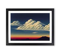 Dramatic Clouds Framed Print | A4 Black Framed Wall Art | Ready to Hang | Modern Landscape Picture | Living Room Bedroom Lounge Office