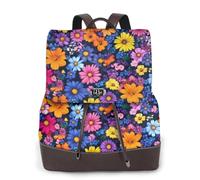 Dramatic colored flowers Ladies Travel Fashion Back Pack,Casual backpack,Print Women's leather backpack for Work