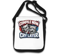 Dramatic comedy and tragedy mask design Shoulder Bag White