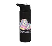 Dramatic Crying Unicorn I'll Get Over It Kawaii Pastel Stainless Steel Insulated Water Bottle