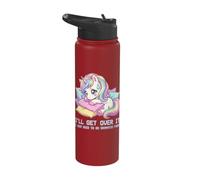 Dramatic Crying Unicorn I'll Get Over It Kawaii Pastel Stainless Steel Insulated Water Bottle