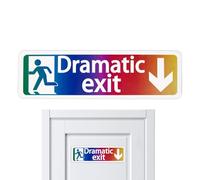 Dramatic Exit Door Sign, Funny Colorful Plate Sign Illuminated Exit Sign Wall Sign For Garage Restaurant Exit Sign For Studio/Home Decoration, 20x6x0.2CM