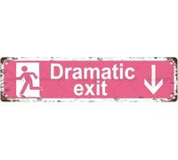 Dramatic Exit Down Arrow Vintage Metal Tin Street Sign Bar Cafe Garage Cave Home Room Wall Bathroom Farmhouse Garden Porch Patio Decor, 16 x 4 Inch