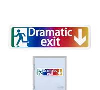 dramatic exit sign decor, dramatic exit door sign - colorful panel | wall sign, room decor, home decor, wall decor for living room