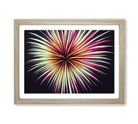 Dramatic Fireworks Framed Print | A2 Oak Framed Wall Art | Ready to Hang | Modern Nature Picture | Living Room Bedroom Lounge Office