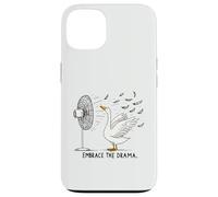 Dramatic Goose Fan Feathers Embrace The Drama Funny Bird Case for iPhone 13