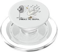 Dramatic Goose Fan Feathers Embrace The Drama Funny Bird PopSockets PopGrip for MagSafe