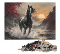Dramatic Horse Portrait with Abstract Backgro Jigsaw Puzzle, 1000 Pieces | Puzzle for Adults: hands-on indoor leisure at home.