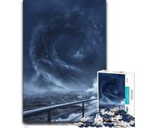 Dramatic Hurricane Over The Ocean Vivid Jigsaw Puzzle for Adults, 500 PCS