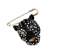 Dramatic Leopard Shaped Brooch Rich Enameled Color Strong Metal Construction Lapel Pin Modern Unisex Accessory Artistic Animal Jewelry