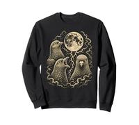 Dramatic Pigeon Birds Funny Monochromatic Storm Moon Meme Sweatshirt