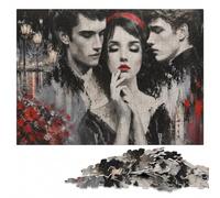 Dramatic Portrait of a Woman with Two Men Jigsaw Puzzle, 1000 Pieces