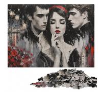 Dramatic Portrait of a Woman with Two Men Jigsaw Puzzle, 500 Pieces