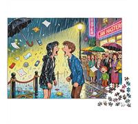 Dramatic Rain Confession Scene Wooden Jigsaw Puzzle Waterproof 1000 Piece Puzzles for Adults Fun Challenging Games