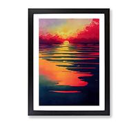 Dramatic Sunset Framed Print | A3 Black Framed Wall Art | Ready to Hang | Modern Landscape Picture | Living Room Bedroom Lounge Office