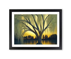 Dramatic Weeping Willow Tree H1022 Framed Print for Living Room Bedroom Home Office Décor, Wall Art Picture Ready to Hang, Black A3 Frame (46 x 34 cm)