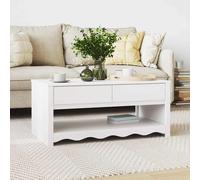 Drammen Coffee Table White Solid Pine Wood Living Room Furniture 99x55cm