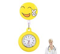 Dranng Clip- Hanging Nurse Fob, Retractable Digital Pocket Nurse, with Second Hand with Cute Flower Pattern and Silicone, Nurse Nurse